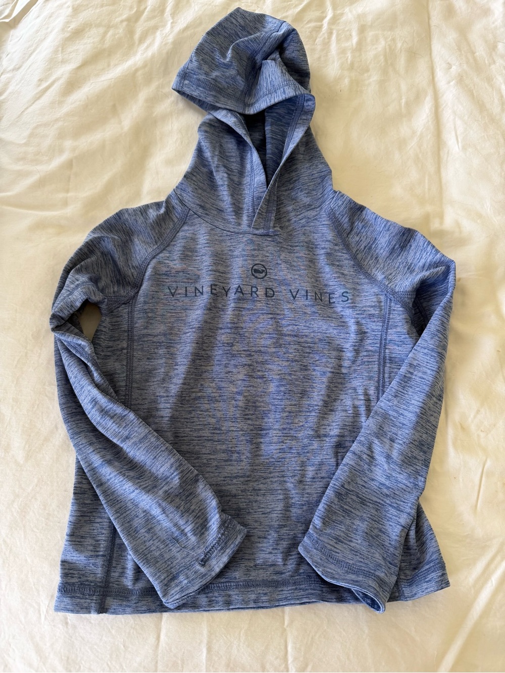 Vineyard Vines Heathered Blue Hooded Performance Pullover 4T